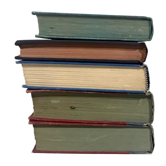 Antique Vintage Books Lot Of 5 Blue Hardcover Prop Decor Staging - Picture 5 of 8